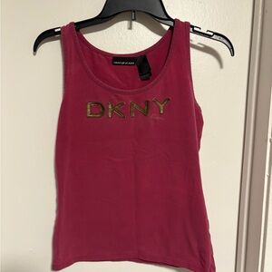 DKNY Fuchsia Tank Top with Gold Logo